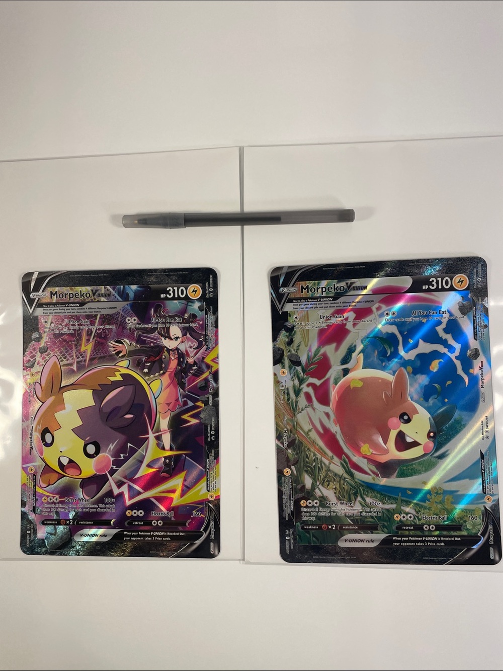 Jumbo Morpeko V Pokémon TCG Full Art Card Duo - Yellow, Brown, Pink